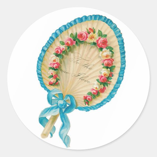 Sticker Rond Ventilateur de fleurs Antique Valentine (Devant)