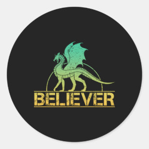 Sticker Rond Ventilateur d'Imaginaire de Croyant Dragon