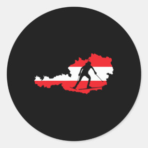 Sticker Rond Ventilateurs de biathlon cool Autriche Ski