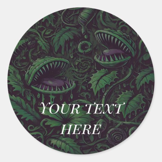 Sticker Rond Vénus Flytrap Green Slime Halloween Party (Devant)