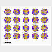 Sticker Rond Venusblume Duo Gold Silver | violet (Feuille)