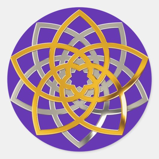 Sticker Rond Venusblume Duo Gold Silver | violet (Devant)