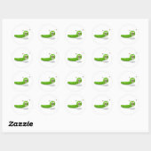 Sticker Rond ver vert drôle (Feuille)