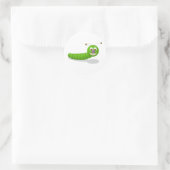 Sticker Rond ver vert drôle (Sac)