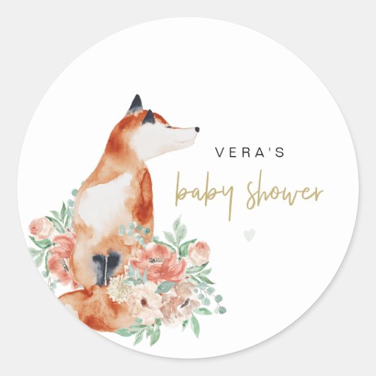 Sticker Rond VERA Eucalyptus Verdure & Terracotta Renard Floral (Devant)