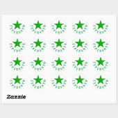 Sticker Rond Verda Stelo (Esperanto Star) (Feuille)