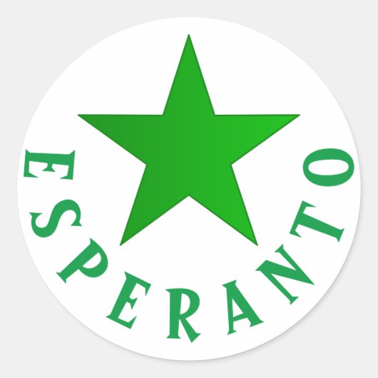 Sticker Rond Verda Stelo (Esperanto Star) (Devant)