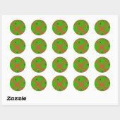 Sticker Rond verdure art abstrait (Feuille)