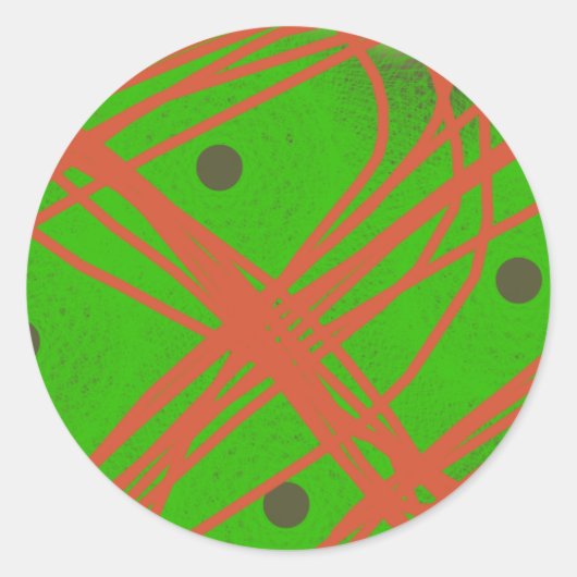 Sticker Rond verdure art abstrait (Devant)