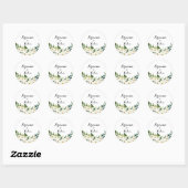 Sticker Rond Verdure Automne Floral Mariage Enveloppe Phoques (Feuille)
