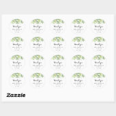Sticker Rond Verdure Botanique Merci Mariage Faveur (Feuille)