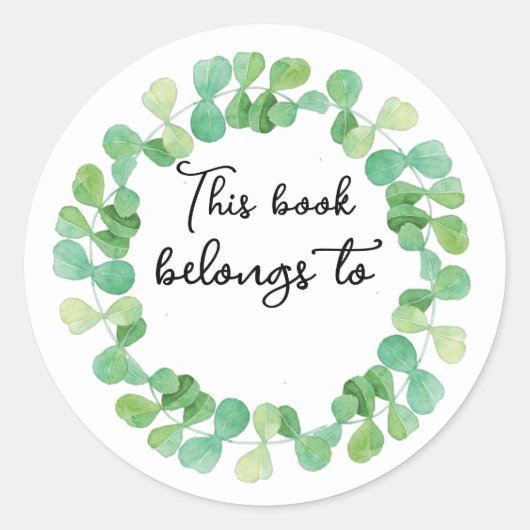 Sticker Rond Verdure Ce Livre Appartient À (Devant)