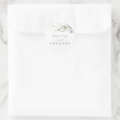 Sticker Rond Verdure et or Elégant Mariage romantique (Sac)