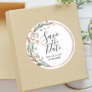 Sticker Rond Verdure Eucalyptus Faire-Part de Mariage Personnal