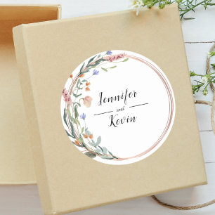 Sticker Rond Verdure Eucalyptus Mariage Personnalisé