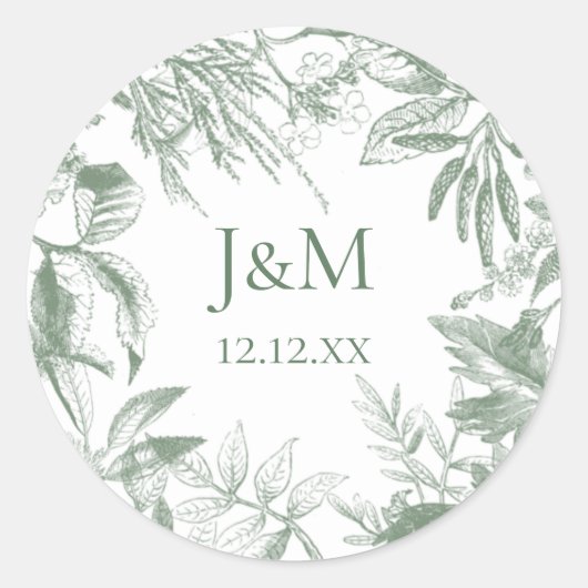 Sticker Rond Verdure Feuille couronne (Devant)