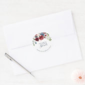 Sticker Rond Verdure Florale Bouquet Mariage Burgundy (Enveloppe)