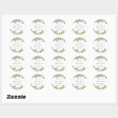 Sticker Rond Verdure florale rustique Baby Sprinkle (Feuille)