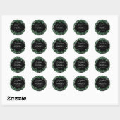 Sticker Rond Verdure & Florets Mariage noir (Feuille)