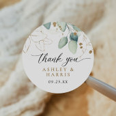 Sticker Rond Verdure or Eucalyptus Rustique Mariage