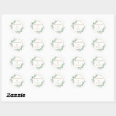 Sticker Rond Verdure or Mariage d'enveloppe d'aquarelle (Feuille)