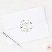 Sticker Rond Verdure rustique Foliage Or Baptême Merci (Enveloppe)