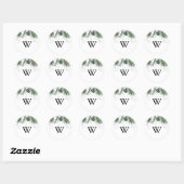 Sticker Rond Verdure tropicale Enveloppe Mariage florale (Feuille)