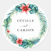 Sticker Rond Verdure tropicale Mercredi botanique du jardin de (Devant)