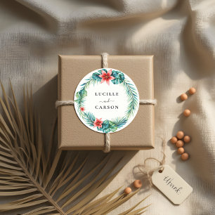 Sticker Rond Verdure tropicale Mercredi botanique du jardin de 