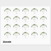 Sticker Rond Verdure tropicale or Mariage Enveloppe Phoques (Feuille)
