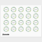 Sticker Rond Verdure Wreath Aquarelle botanique moderne (Feuille)