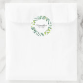 Sticker Rond Verdure Wreath Aquarelle botanique moderne (Sac)
