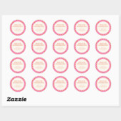 Sticker Rond Vérificateur Abstrait Rose Mariage Remerciement Pe (Feuille)