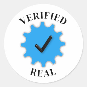 Sticker Rond Vérifié réel