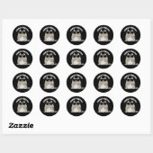 Sticker Rond Vérifier Meowt Funny Cool Chat Pun Dark BG (Feuille)
