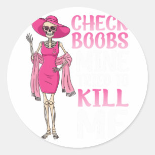 Sticker Rond Vérifier votre bébé Sensibilisation au cancer du s