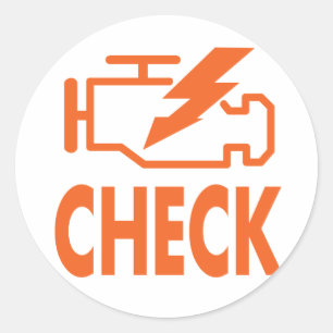 Sticker Rond Vérifiez le moteur