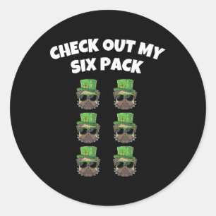 Sticker Rond Vérifiez Mon Pack De Six Saint-Patrick Jour De Gym