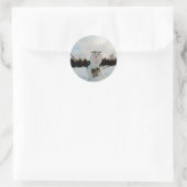 Sticker Rond Véritable photo de snowman (Sac)