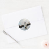 Sticker Rond Véritable photo de snowman (Enveloppe)