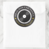 Sticker Rond Véritables DJ utilisent du vinyle (Sac)