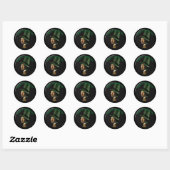 Sticker Rond Vermeer Pearl Earring Clover St Patrick's Day (Feuille)