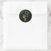 Sticker Rond Vermeer Pearl Earring Clover St Patrick's Day (Sac)