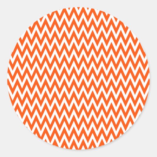 Sticker Rond Vermillion Elegant Chevron Design (Devant)