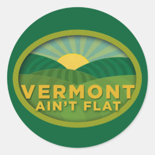 Sticker Rond Vermont Ain't Flat