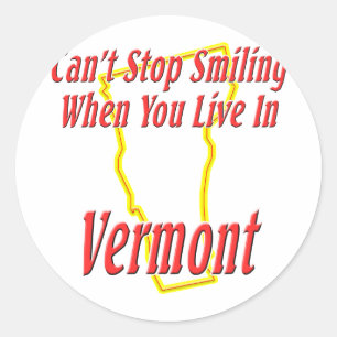 Sticker Rond Vermont - Souriant