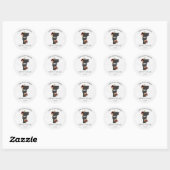 Sticker Rond Vermont State Destination Rustique Mariage Merci (Feuille)