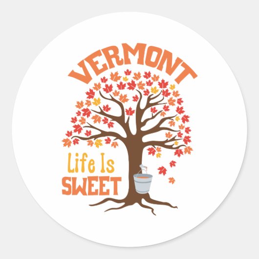 Sticker Rond Vermont Sweet Life (Devant)