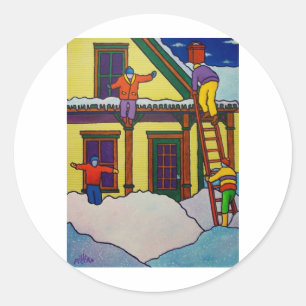 Sticker Rond Vermont Winter Sport par Piliero
