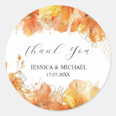 Sticker Rond Verona Coucher d'eau Floraux Merci Mariage (Devant)